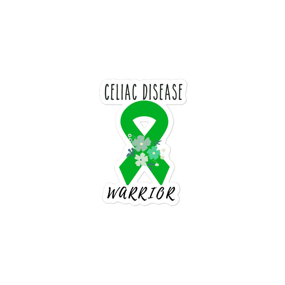 Celiac Disease Awareness Sticker | Chronic Illness, Chronic Pain Spoonie Decal, Invisible Illness Laptop Sticker, Green Ribbon