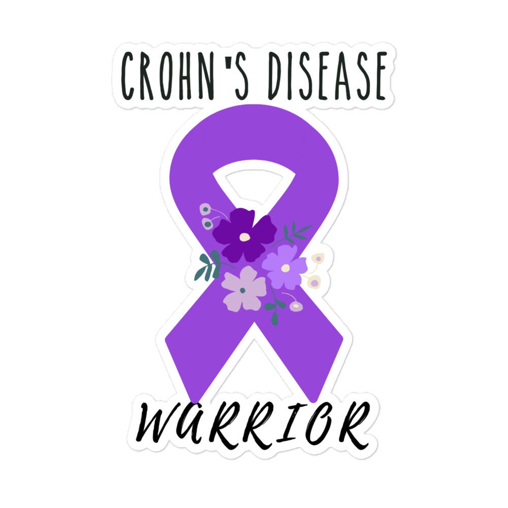 Crohn’s Disease Awareness Sticker | Chronic Illness, Chronic Pain Spoonie Decal, Invisible Illness Laptop Sticker, Purple Ribbon