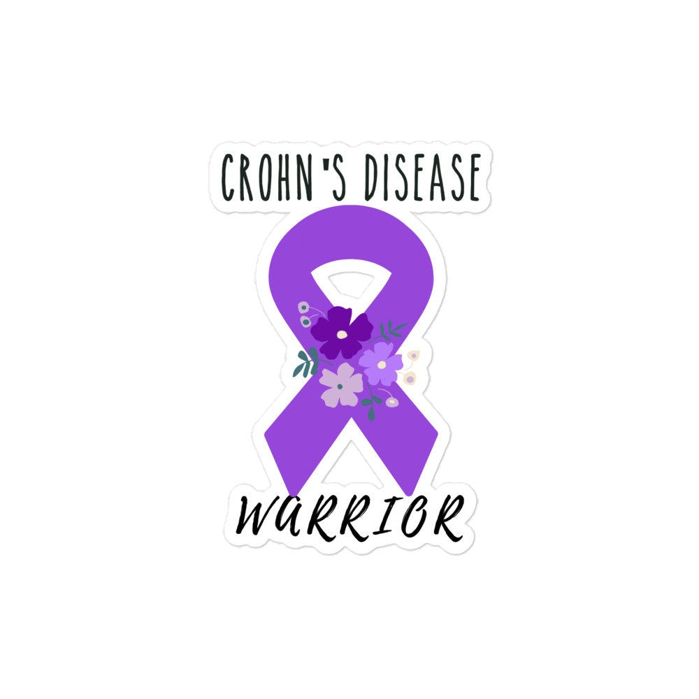 Crohn’s Disease Awareness Sticker | Chronic Illness, Chronic Pain Spoonie Decal, Invisible Illness Laptop Sticker, Purple Ribbon