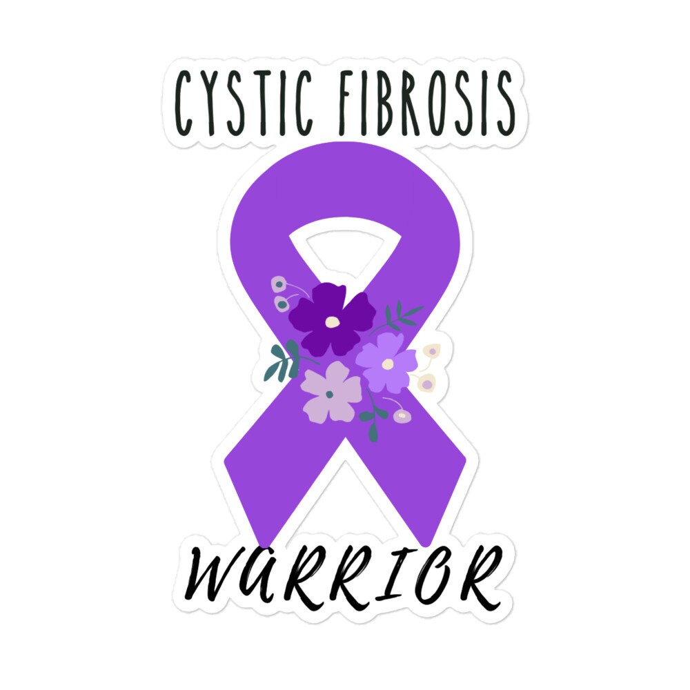 Cystic Fibrosis Awareness Sticker | Chronic Illness, Chronic Pain Spoonie Decal, Invisible Illness Laptop Sticker, Purple Ribbon, CF Warrior