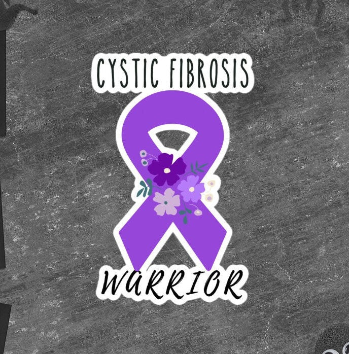 Cystic Fibrosis Awareness Sticker | Chronic Illness, Chronic Pain Spoonie Decal, Invisible Illness Laptop Sticker, Purple Ribbon, CF Warrior