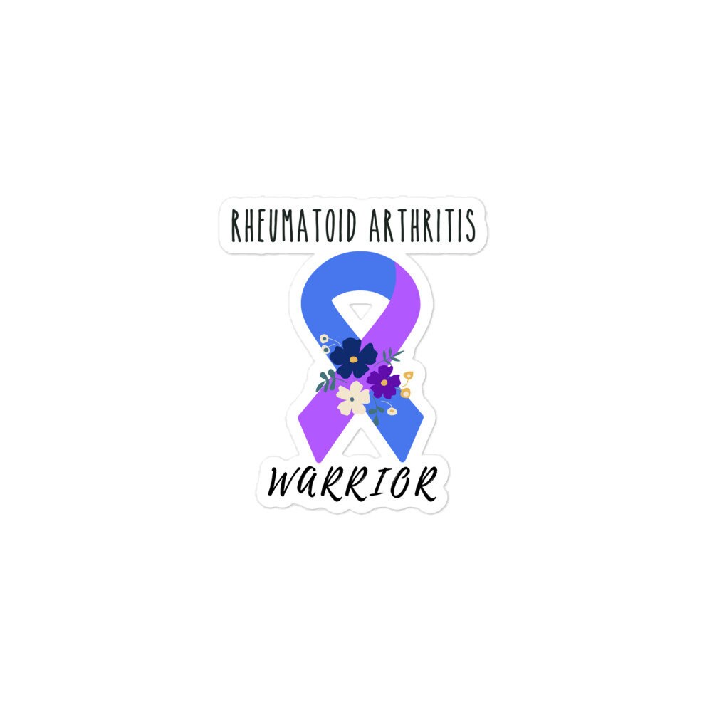 Rheumatoid Arthritis Awareness Sticker | Chronic Illness, Chronic Pain Spoonie Decal, Invisible Illness Laptop Sticker, Blue Purple Ribbon