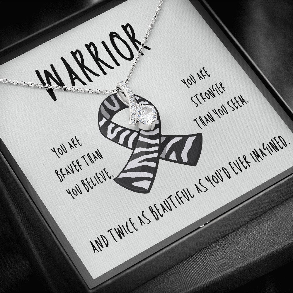 Ehlers-Danlos Syndrome Warrior Ribbon Necklace Gift