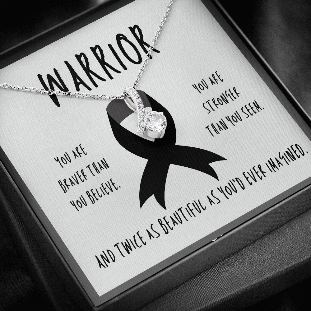 Skin Cancer Warrior Ribbon Necklace Gift