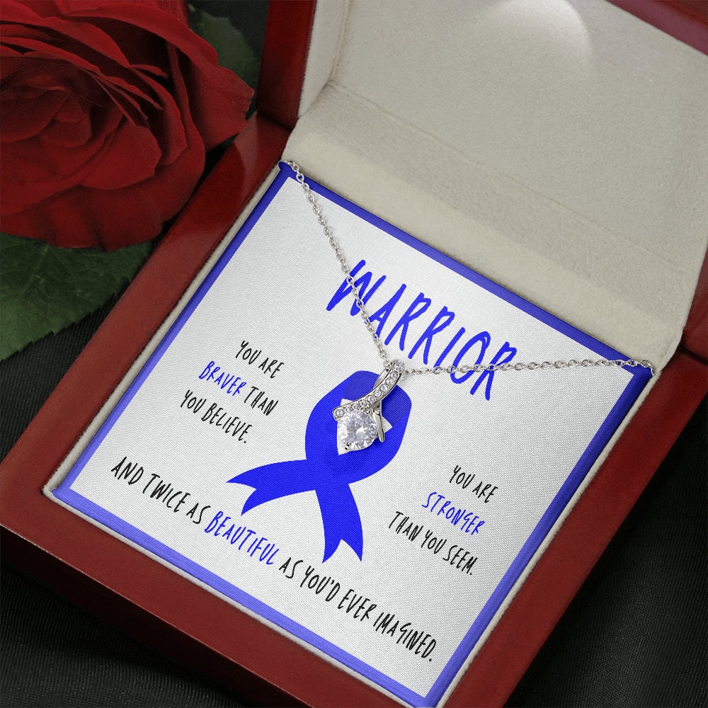 Huntington's Disease Warrior Ribbon Necklace Gift