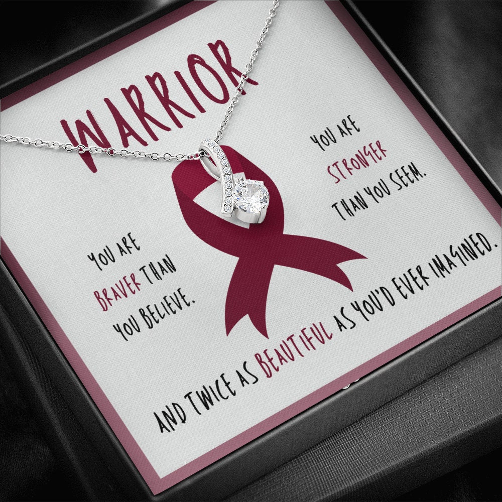 Multiple Myeloma Cancer Warrior Ribbon Pendant Necklace Gift