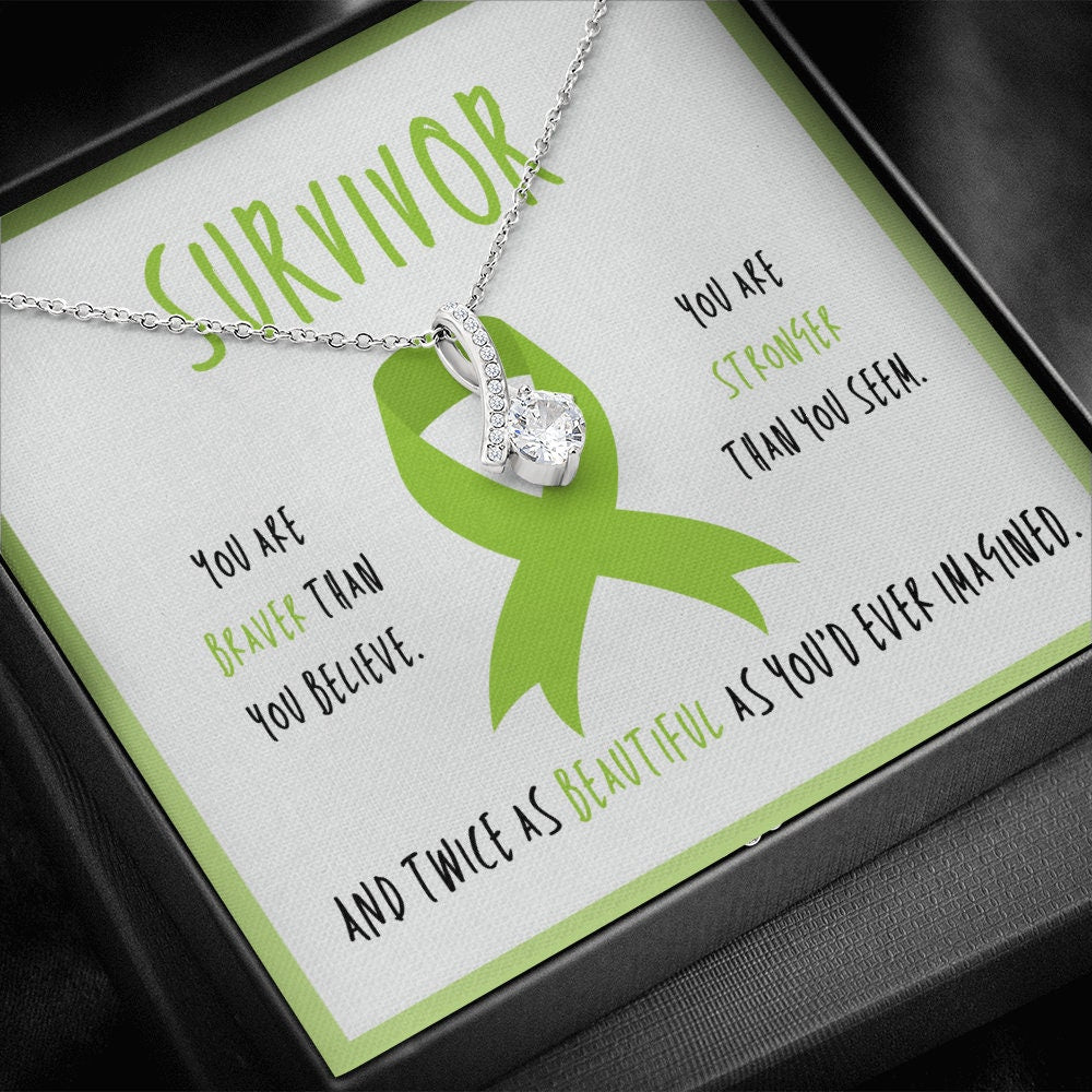 Non-Hodgkin lymphoma Cancer Survivor Ribbon Pendant Necklace Gift