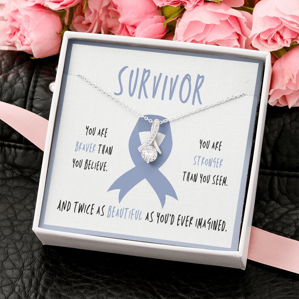Small Intestine Cancer survivor Ribbon Pendant Necklace Gift