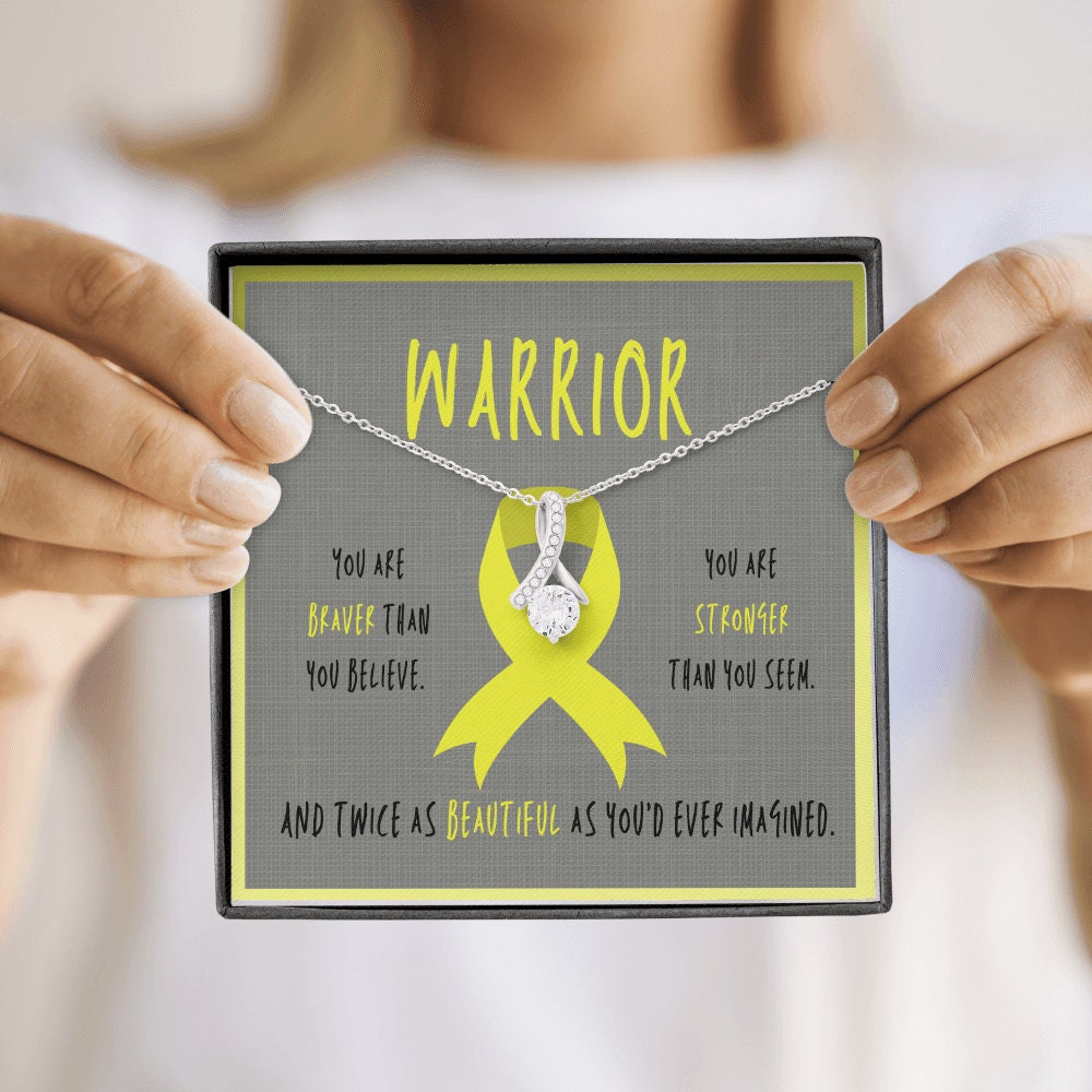 Spina Bifida Warrior Ribbon Necklace Gift