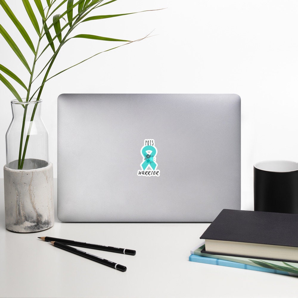 POTS Awareness Sticker | Chronic Illness, Chronic Pain Spoonie Decal, Invisible Illness Laptop Sticker, Teal Ribbon