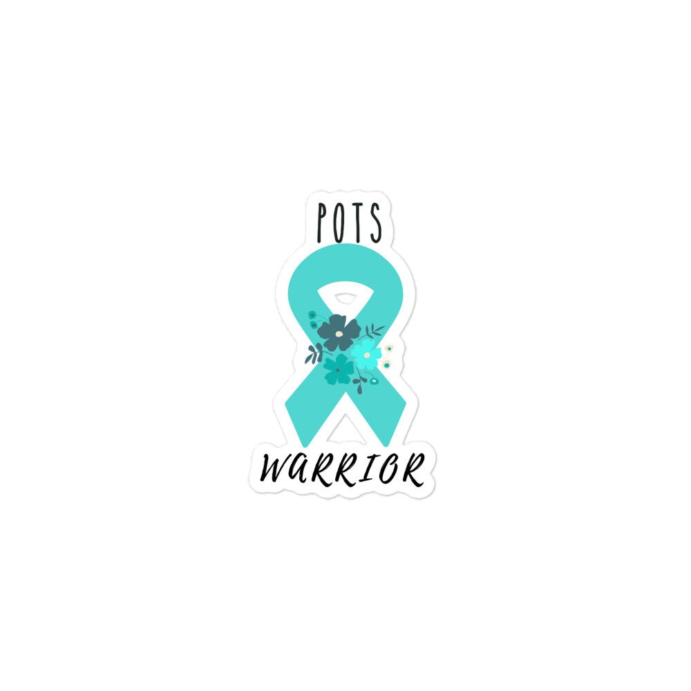 POTS Awareness Sticker | Chronic Illness, Chronic Pain Spoonie Decal, Invisible Illness Laptop Sticker, Teal Ribbon