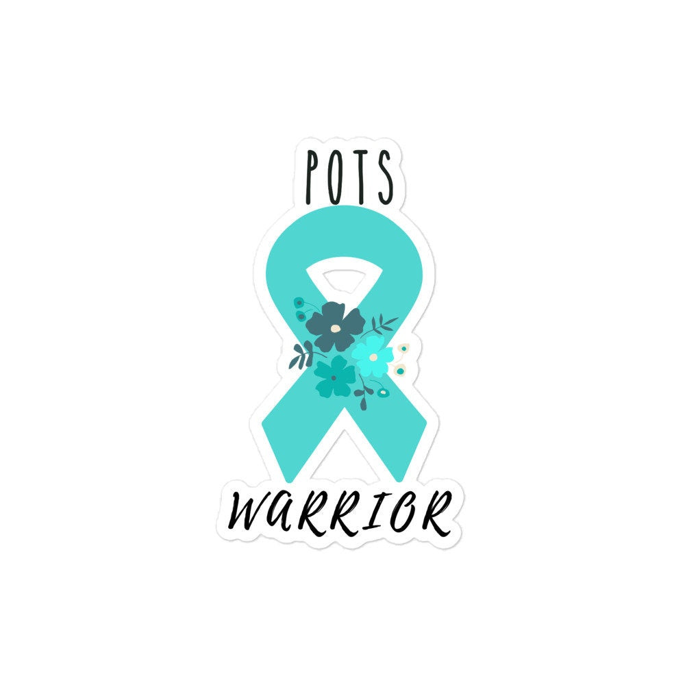 POTS Awareness Sticker | Chronic Illness, Chronic Pain Spoonie Decal, Invisible Illness Laptop Sticker, Teal Ribbon