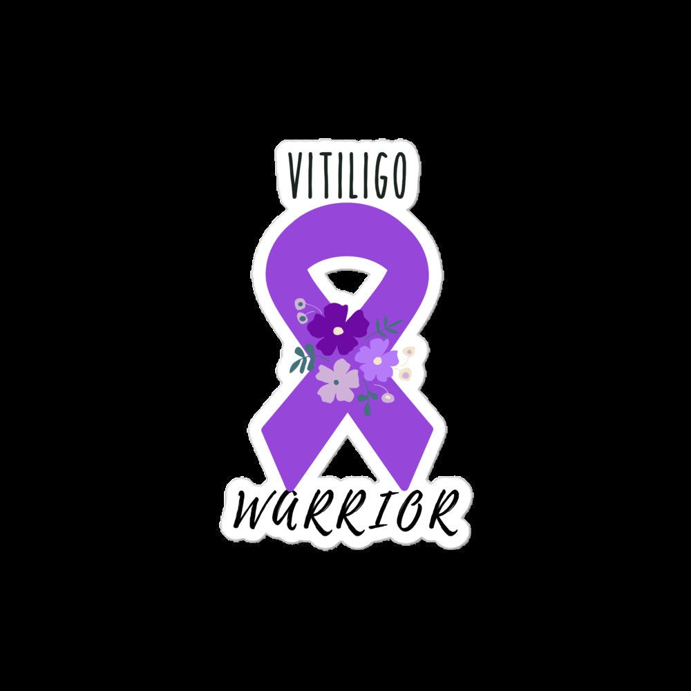 Vitiligo Warrior Sticker | Purple Awareness Ribbon Decals | Laptop Stickers | Empowering Decals for Warriors
