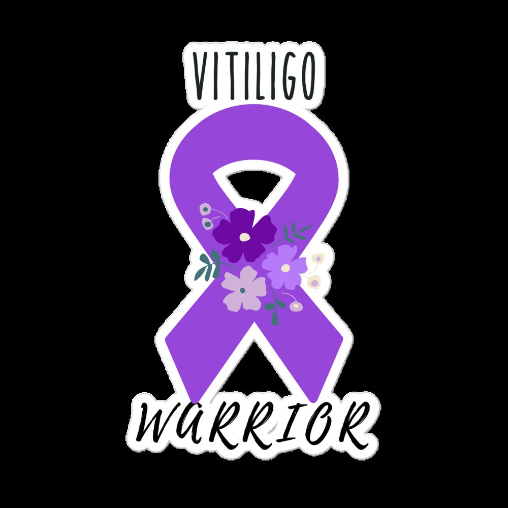 Vitiligo Warrior Sticker | Purple Awareness Ribbon Decals | Laptop Stickers | Empowering Decals for Warriors