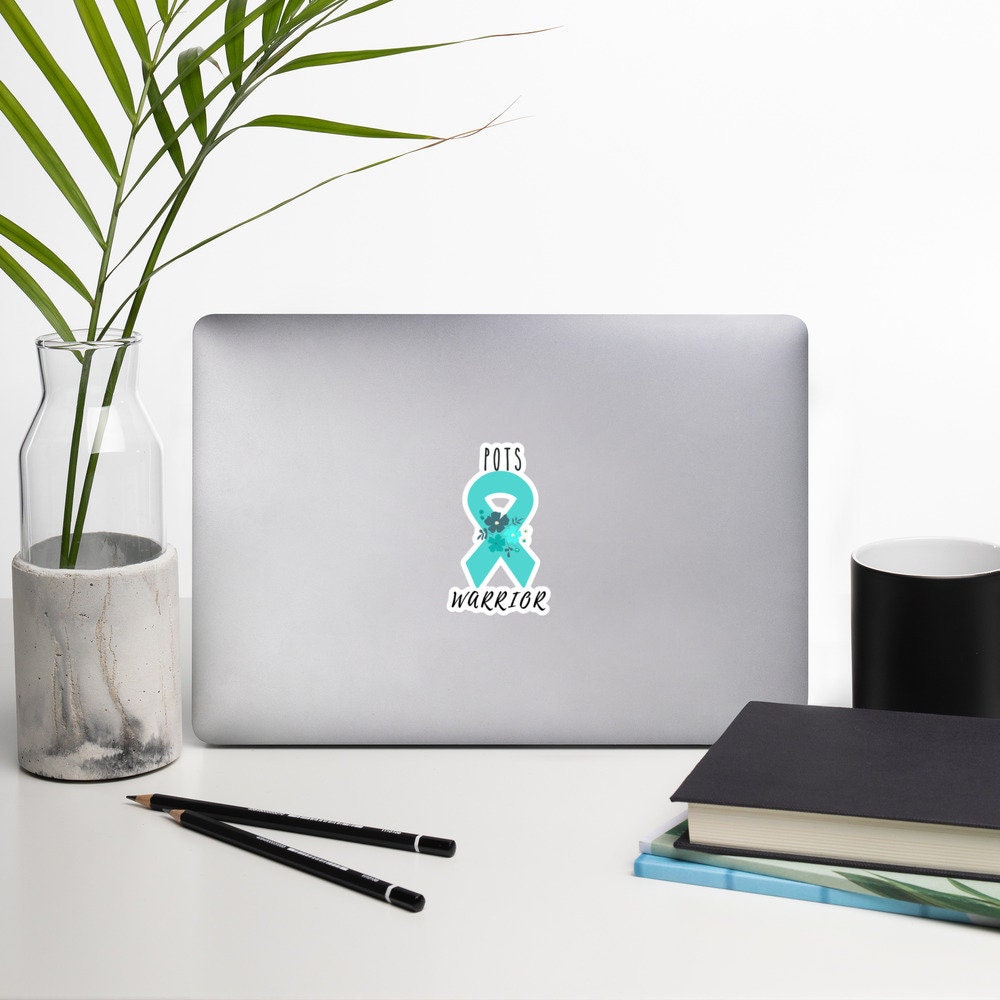 POTS Awareness Sticker | Chronic Illness, Chronic Pain Spoonie Decal, Invisible Illness Laptop Sticker, Teal Ribbon