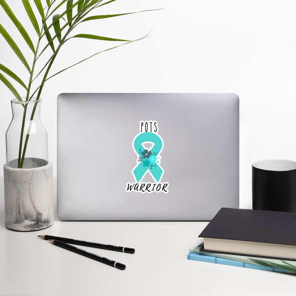 POTS Awareness Sticker | Chronic Illness, Chronic Pain Spoonie Decal, Invisible Illness Laptop Sticker, Teal Ribbon