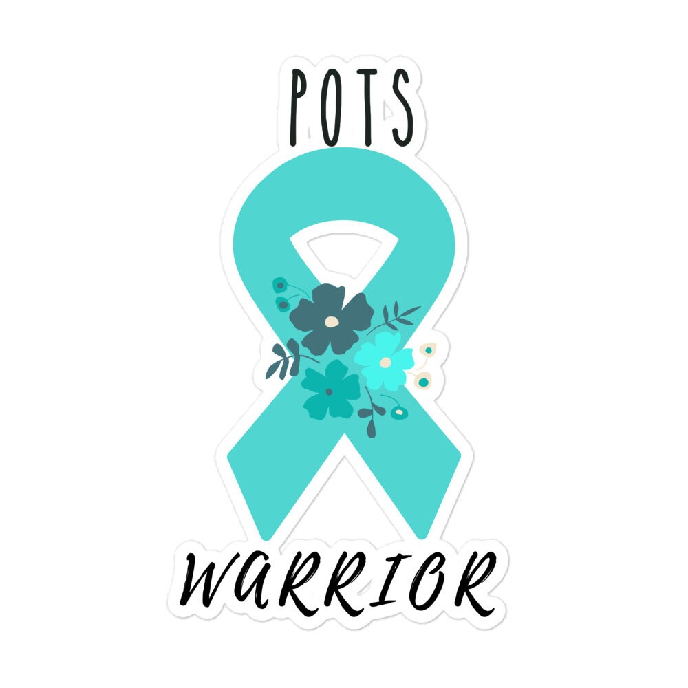 POTS Awareness Sticker | Chronic Illness, Chronic Pain Spoonie Decal, Invisible Illness Laptop Sticker, Teal Ribbon