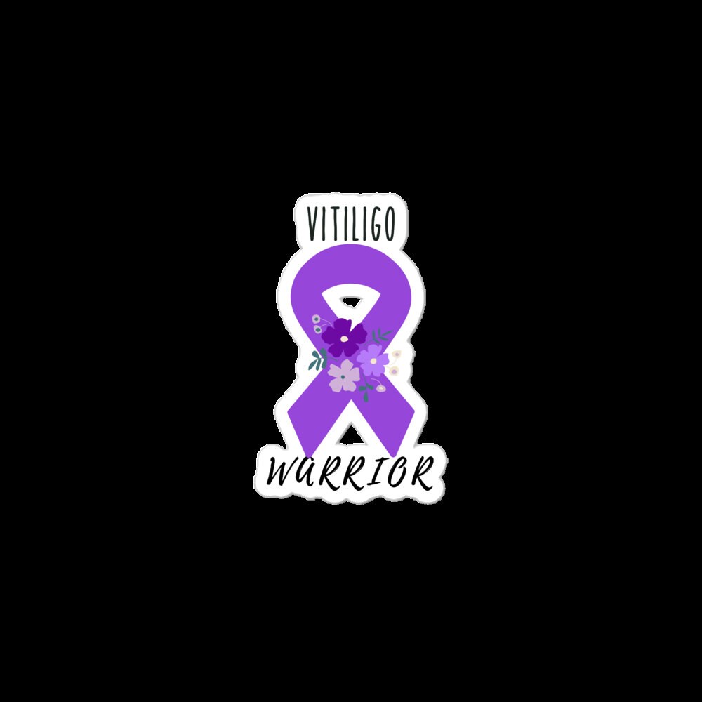 Vitiligo Warrior Sticker | Purple Awareness Ribbon Decals | Laptop Stickers | Empowering Decals for Warriors