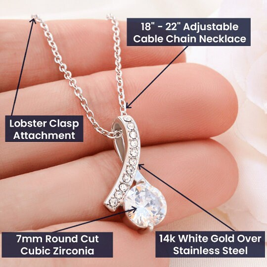 NMDA Receptor Encephalitis Warrior Ribbon Necklace Gift | Zebra Ribbon Awareness Jewelry | Gift for Support | Survivor | Fighter | Spoonie Gift
