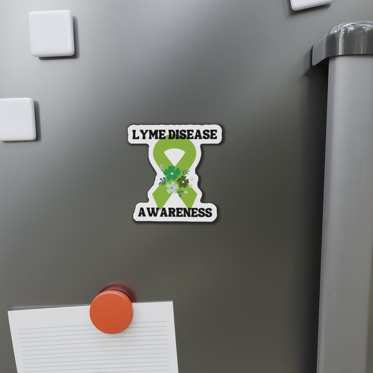 Lyme Disease Awareness Die-Cut Magnet - Lime Green Awareness Ribbon - Car Magnet - Rare Disease- Support