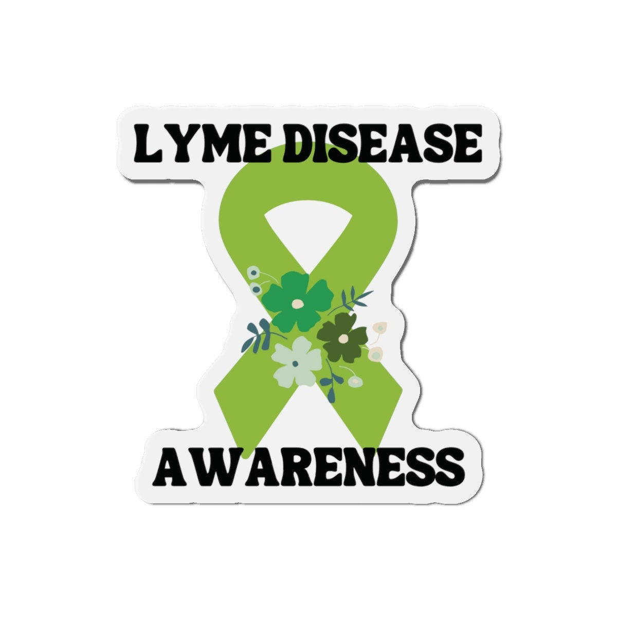 Lyme Disease Awareness Die-Cut Magnet - Lime Green Awareness Ribbon - Car Magnet - Rare Disease- Support