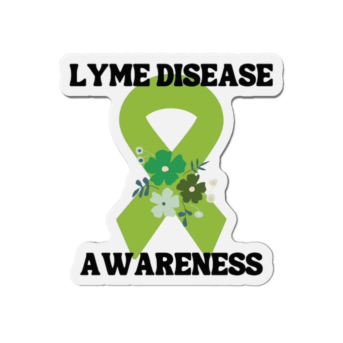 Lyme Disease Awareness Die-Cut Magnet - Lime Green Awareness Ribbon - Car Magnet - Rare Disease- Support