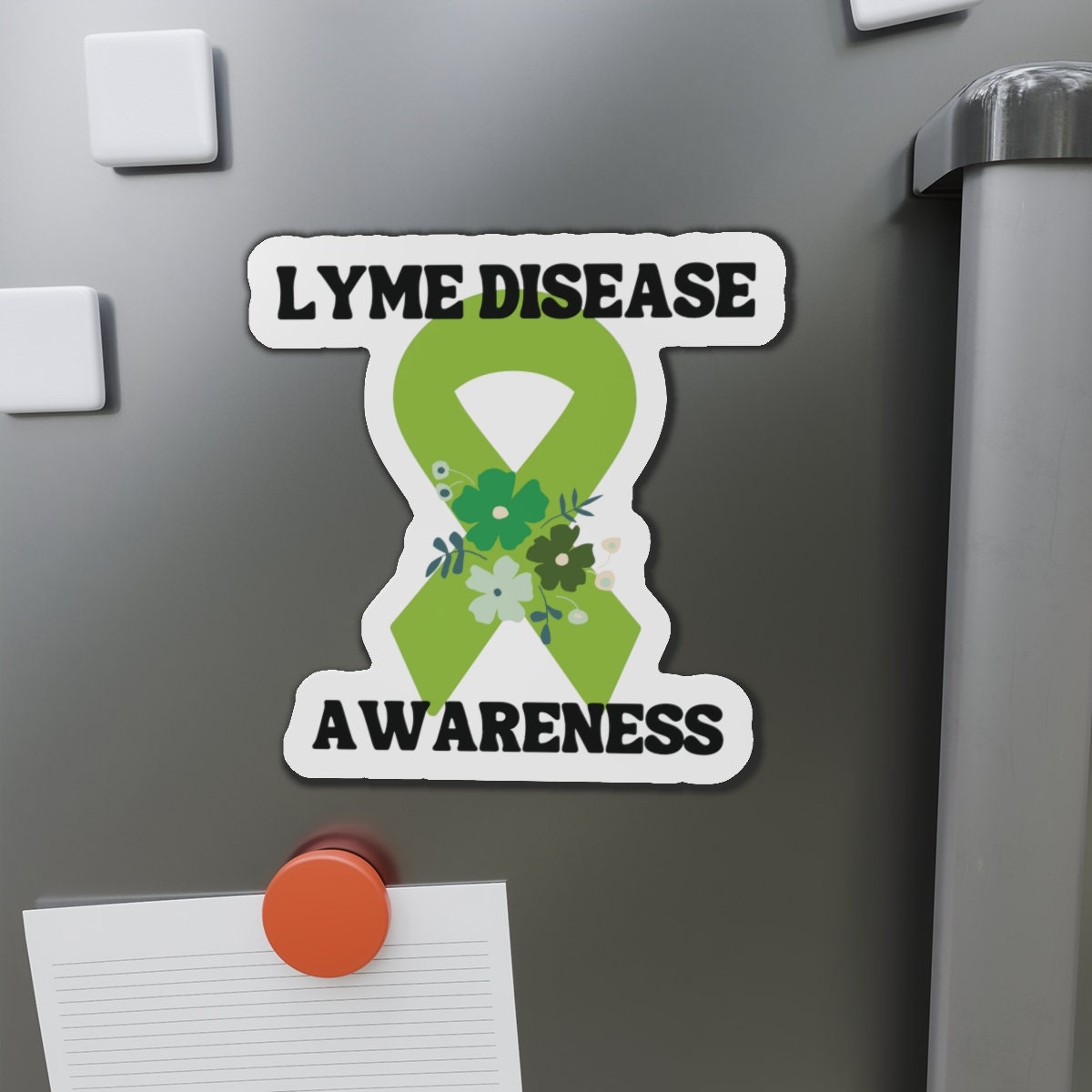 Lyme Disease Awareness Die-Cut Magnet - Lime Green Awareness Ribbon - Car Magnet - Rare Disease- Support