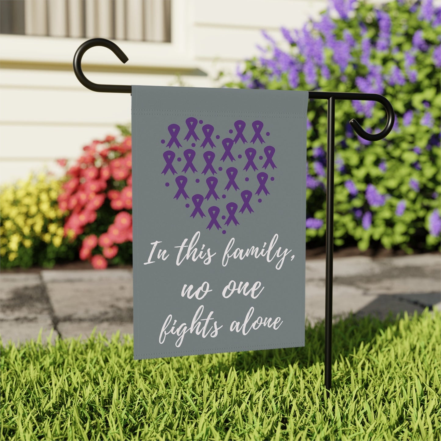 Pancreatic Cancer Awareness Garden Flag | Welcome Sign | New Home | Decorative House Banner | Purple Awareness Ribbon | Cancer Support