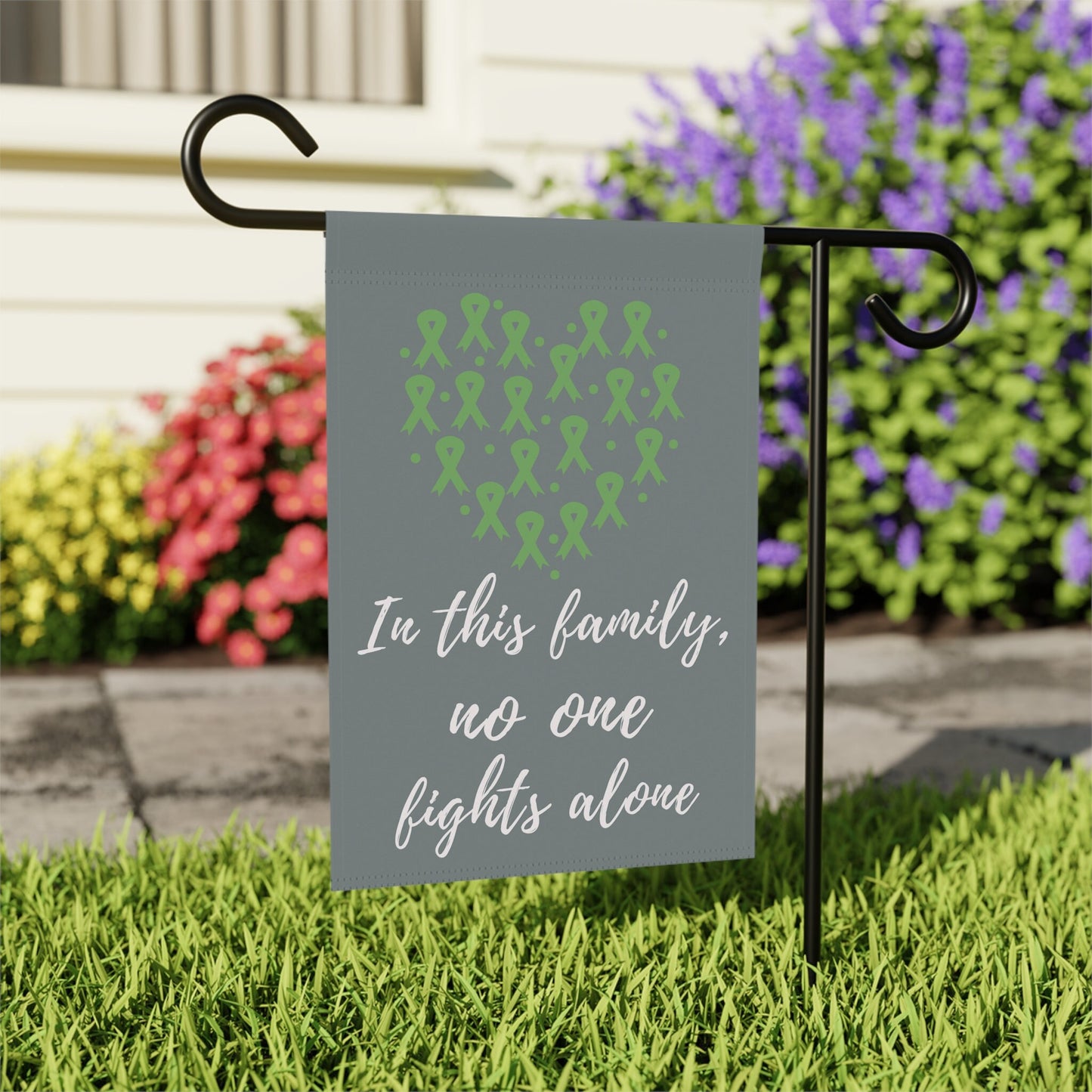 Depression Awareness Garden Flag | Welcome Sign | New Home | Decorative House Banner | Green Awareness Ribbon | Mental health Awareness