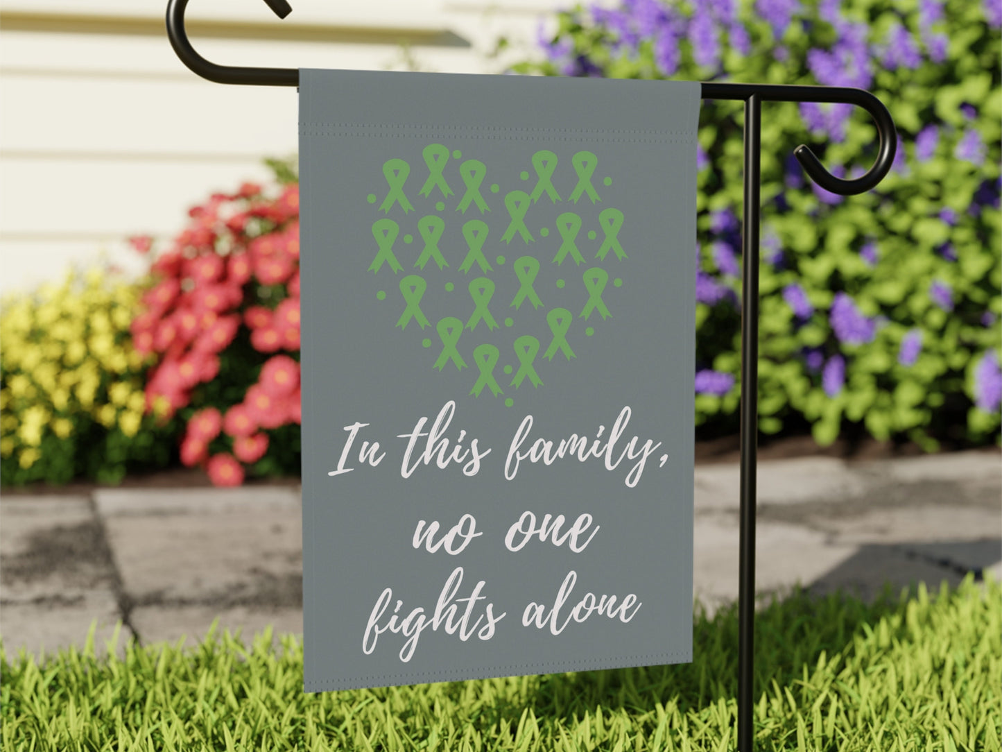 Depression Awareness Garden Flag | Welcome Sign | New Home | Decorative House Banner | Green Awareness Ribbon | Mental health Awareness