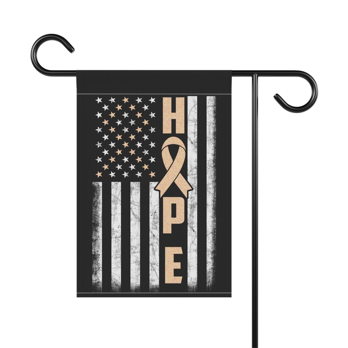 Peach Ribbon Awareness Garden Flag Hope American Flag | Welcome Sign | New Home | Decorative House Banner | Spoonie Support
