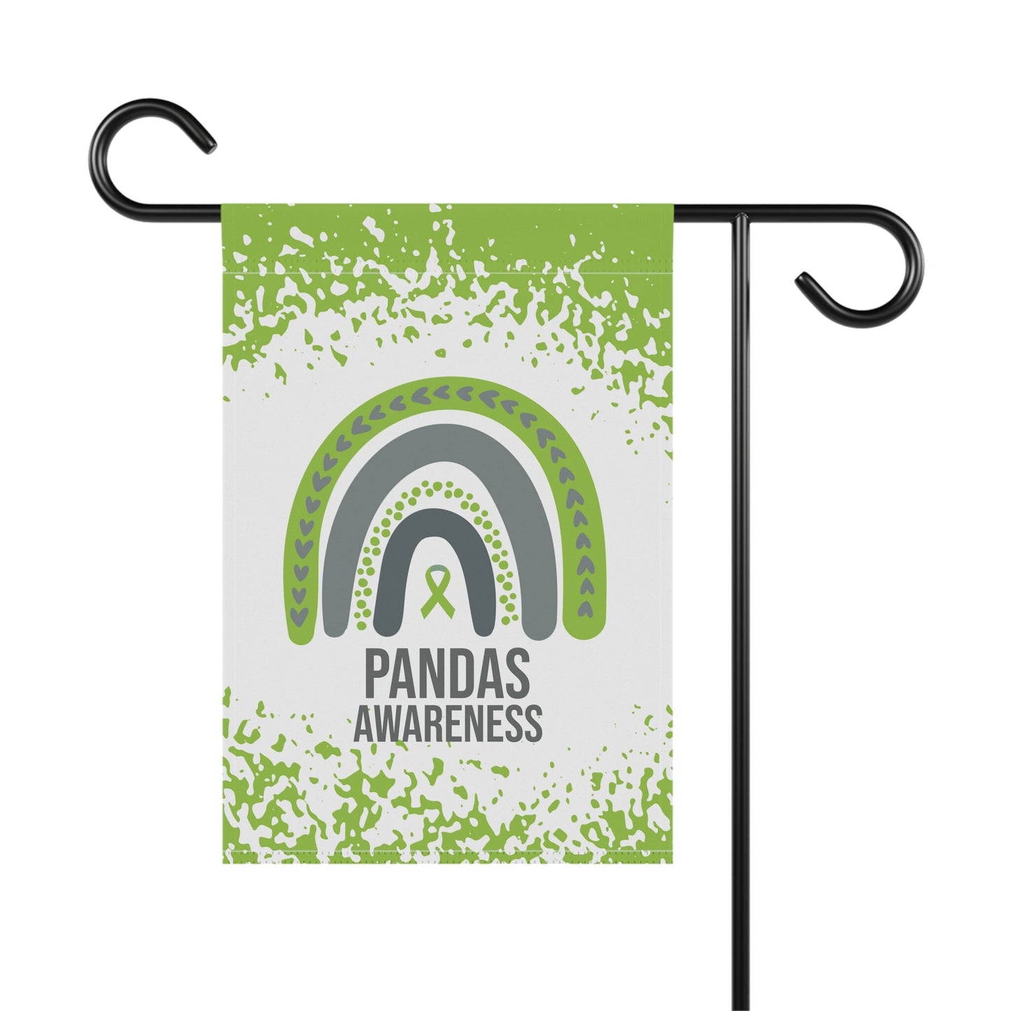 PANDAS Awareness Garden Flag | Welcome Sign | New Home | Decorative House Banner | Lime green Awareness Ribbon | Rare Disease Support
