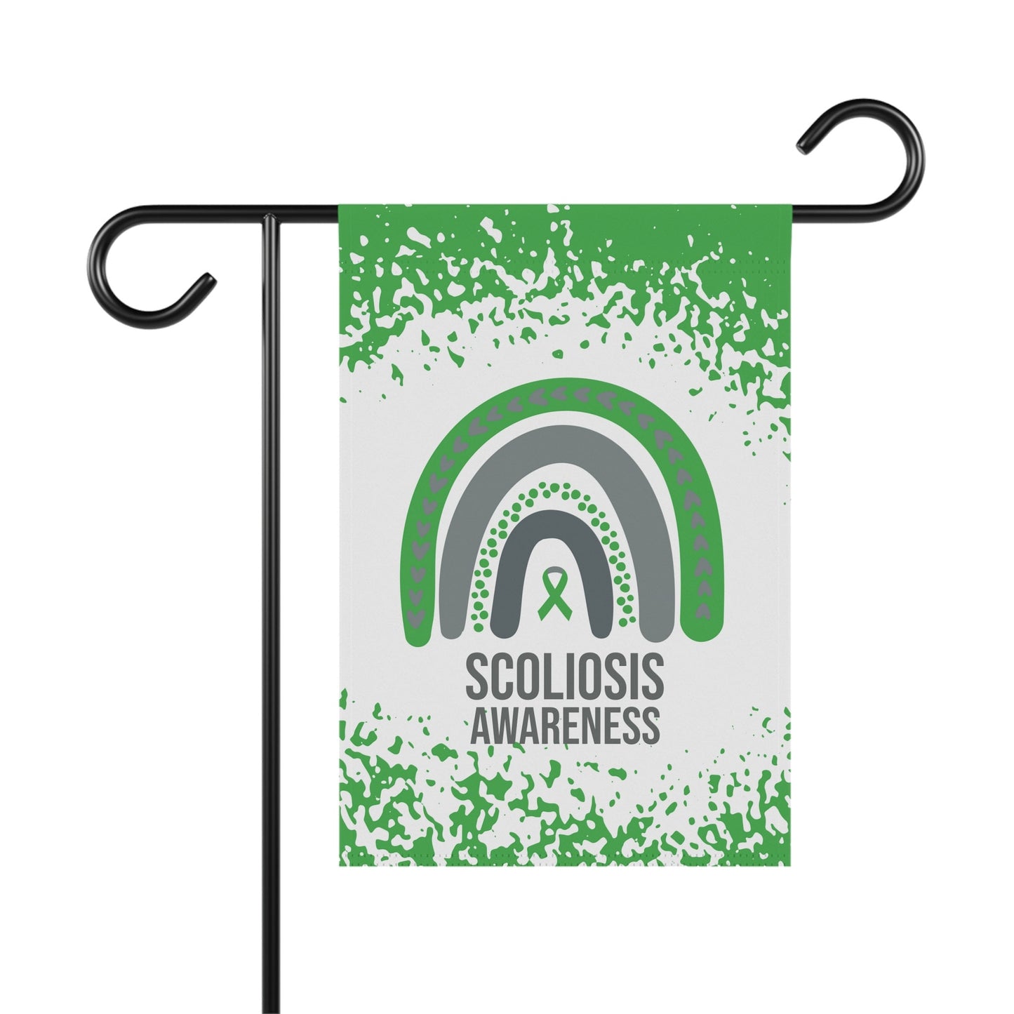 Scoliosis Awareness Garden Flag | Welcome Sign | New Home | Decorative House Banner | Green Awareness Ribbon | Rare Disease Support