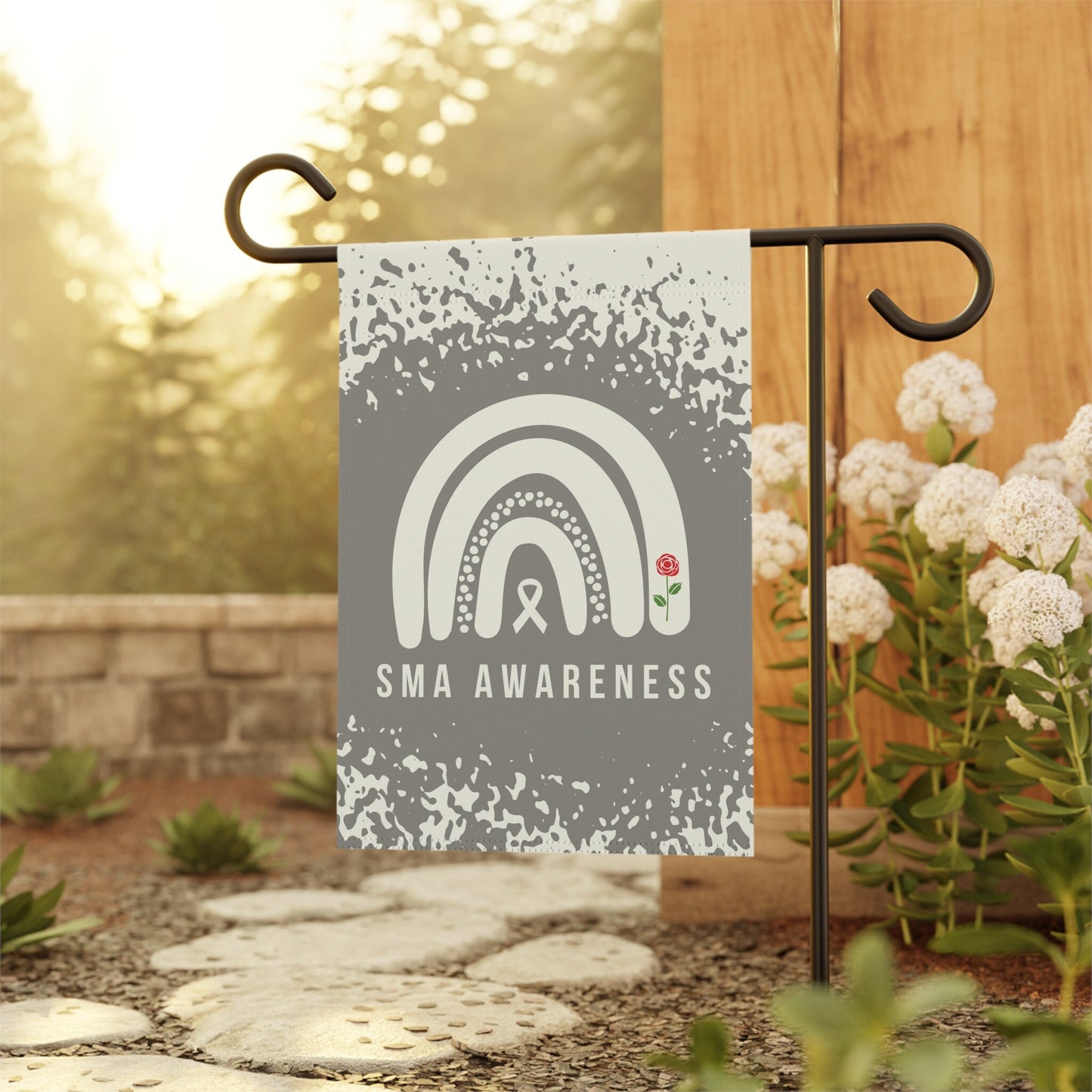 SMA Spinal Muscular Atrophy Awareness Garden Flag | Welcome Sign | New Home | Decorative Banner | Awareness Ribbon | Rare Disease Support