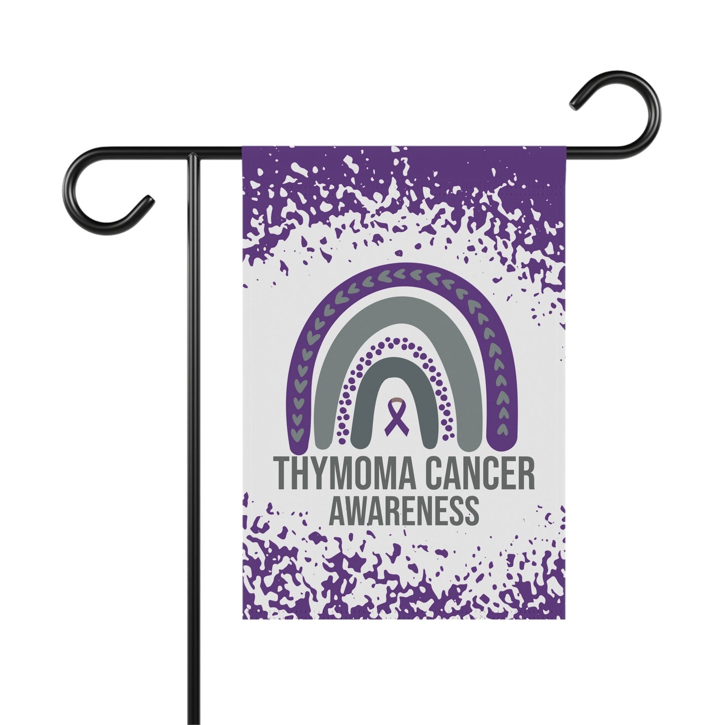 Thymoma Cancer Awareness Garden Flag | Welcome Sign | New Home | Decorative House Banner | Purple Awareness Ribbon