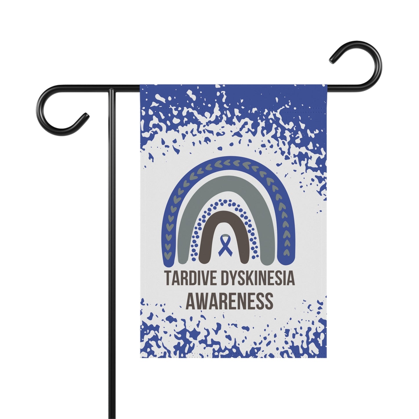 Tardive Dyskinesia Awareness Garden Flag | Welcome Sign | New Home | Decorative House Banner | Blue Awareness Ribbon | Support