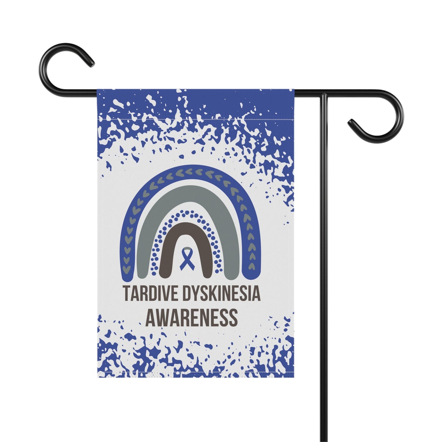 Tardive Dyskinesia Awareness Garden Flag | Welcome Sign | New Home | Decorative House Banner | Blue Awareness Ribbon | Support