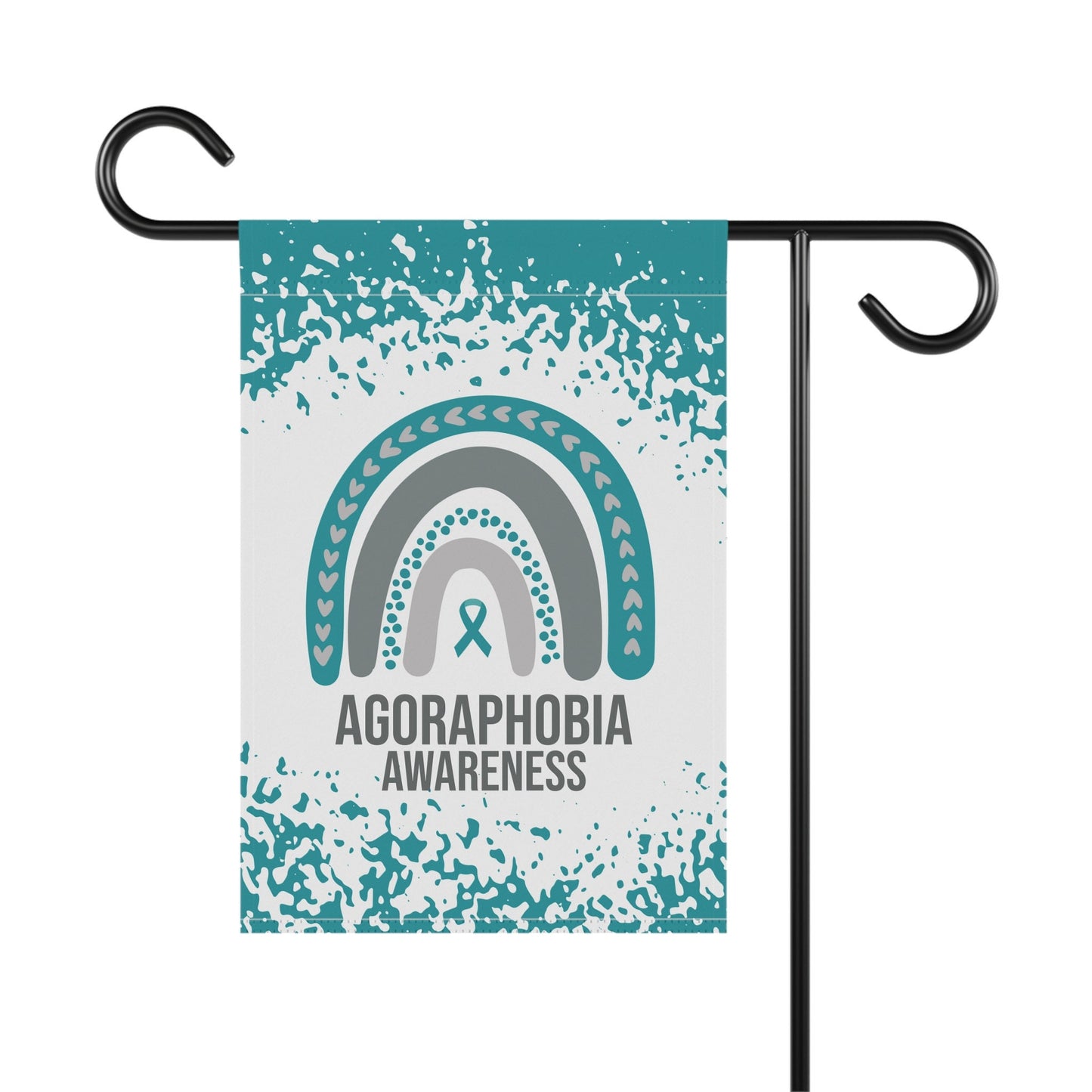 Agoraphobia Awareness Garden Flag | Welcome Sign | New Home | Decorative House Banner | Teal Awareness Ribbon | Support