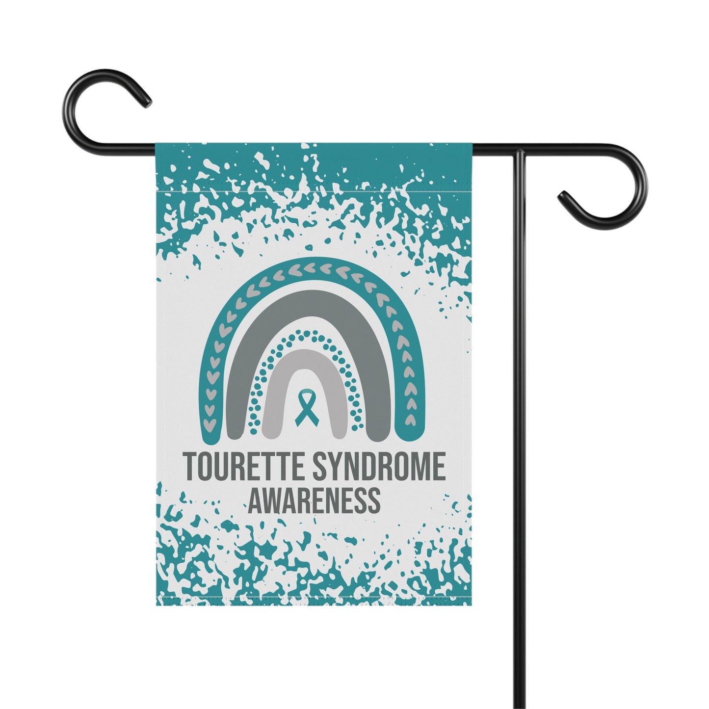 Tourette Syndrome Awareness Garden Flag | Welcome Sign | New Home | Decorative House Banner | Teal Awareness Ribbon | Support