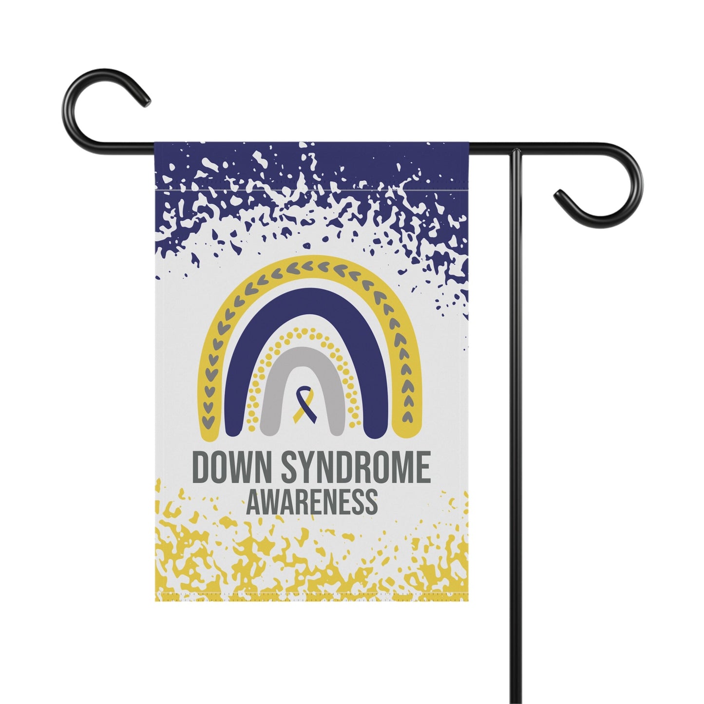 Down Syndrome Awareness Garden Flag | Welcome Sign | Trisomy 21 Decorative Banner | Blue & Yellow Ribbon for New Home