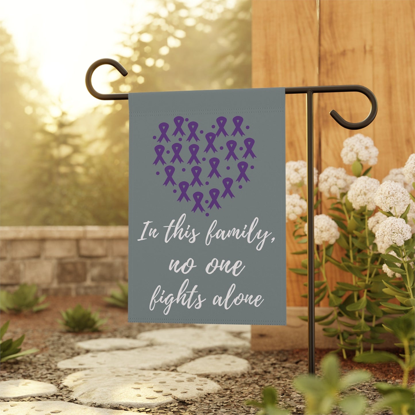 Pancreatic Cancer Awareness Garden Flag | Welcome Sign | New Home | Decorative House Banner | Purple Awareness Ribbon | Cancer Support