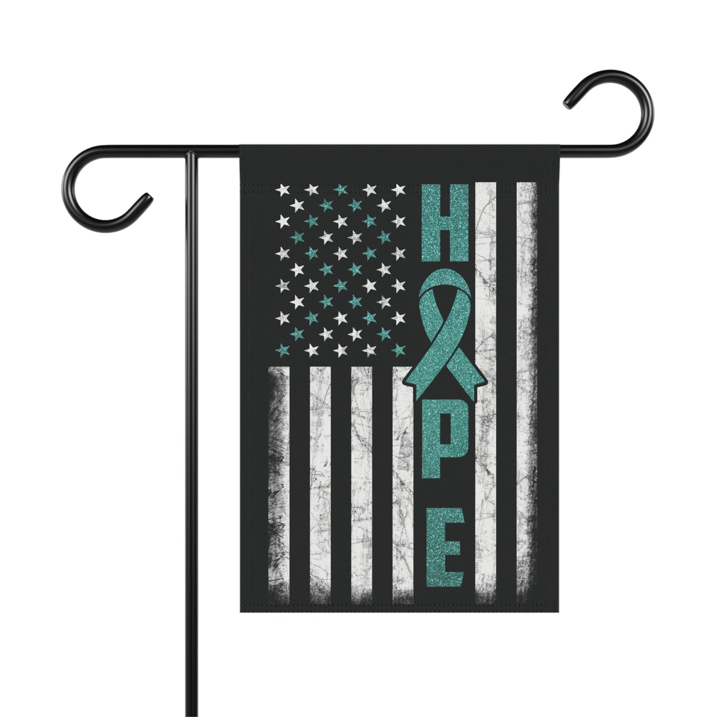 Teal Ribbon Awareness Garden Flag Hope American Flag | Welcome Sign | New Home | Decorative House Banner | Spoonie Support