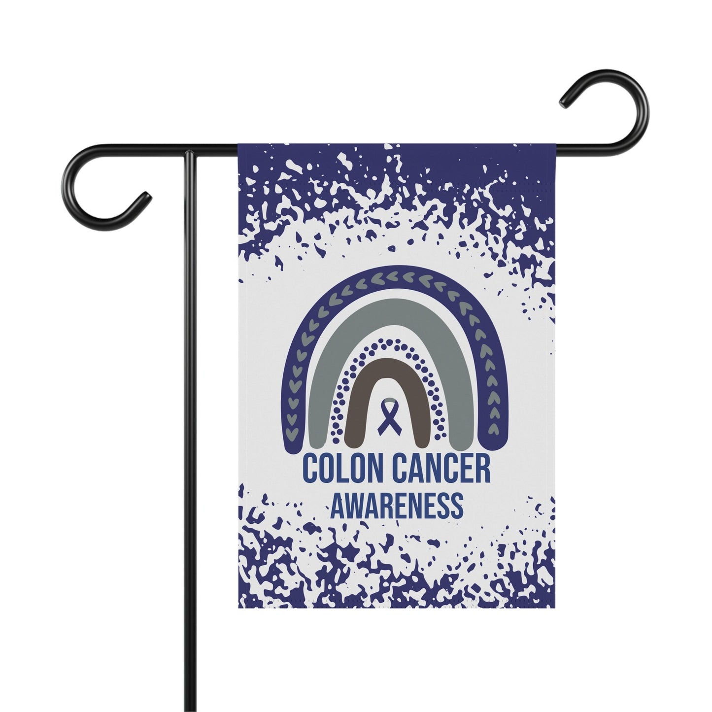 Colon Cancer Awareness Garden Flag | Welcome Sign | New Home | Decorative House Banner | Blue Awareness Ribbon | Cancer Support