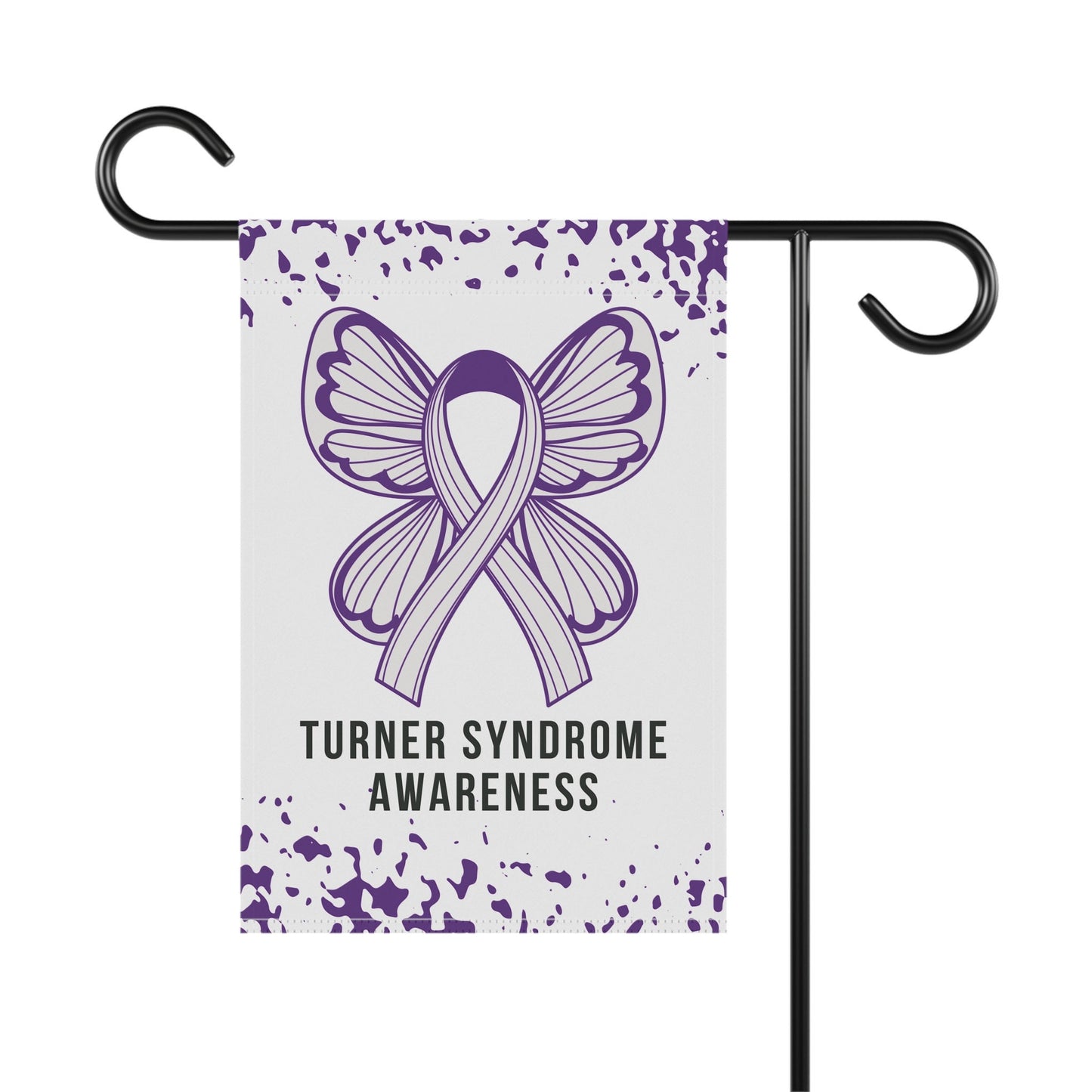 Turner Syndrome Awareness Garden Flag | Purple Ribbon Welcome Sign | Decorative House Banner | New Home Support Gift