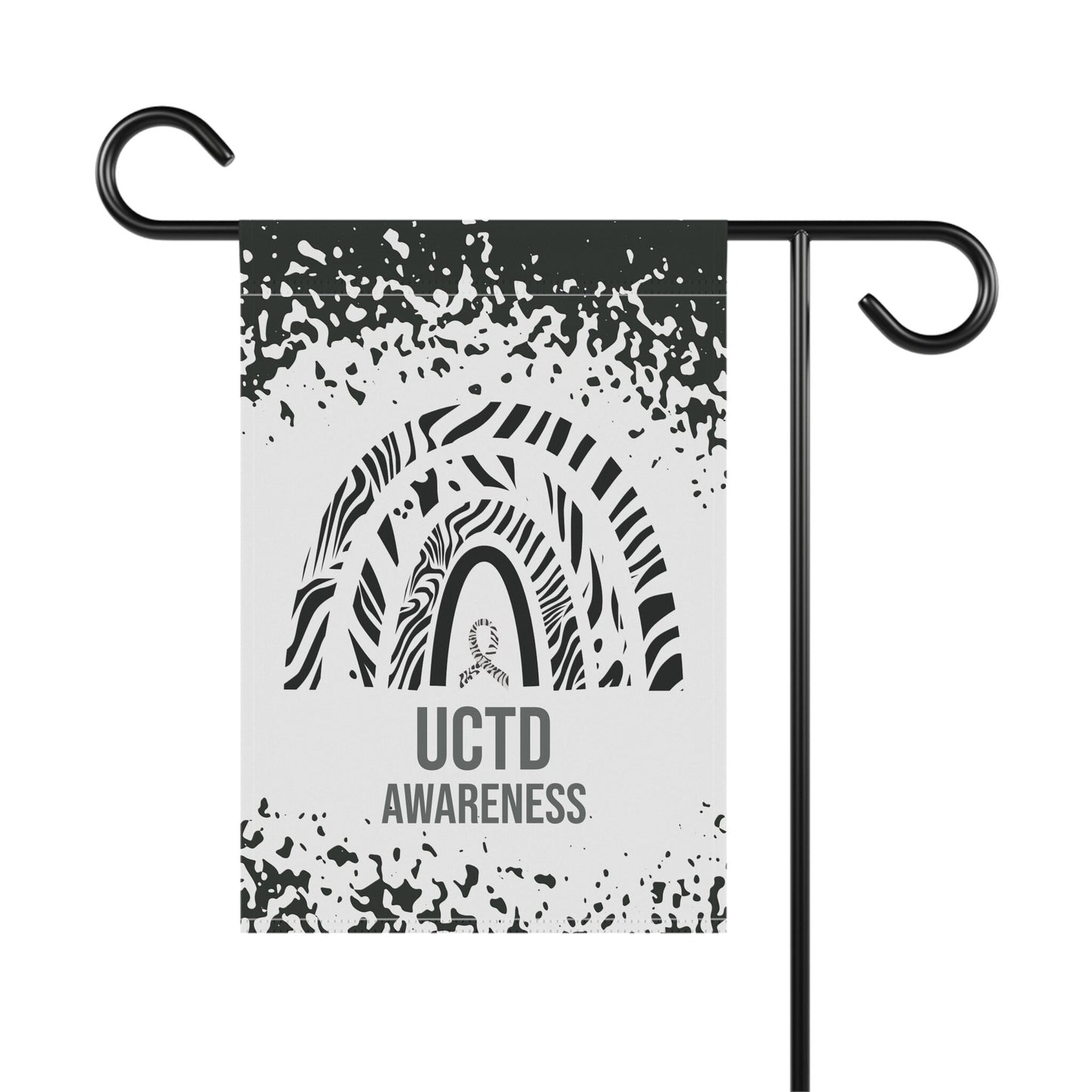 UCTD Awareness Garden Flag | Welcome Sign | New Home | Decorative House Banner | Zebra Awareness Ribbon | Rare Disease Support