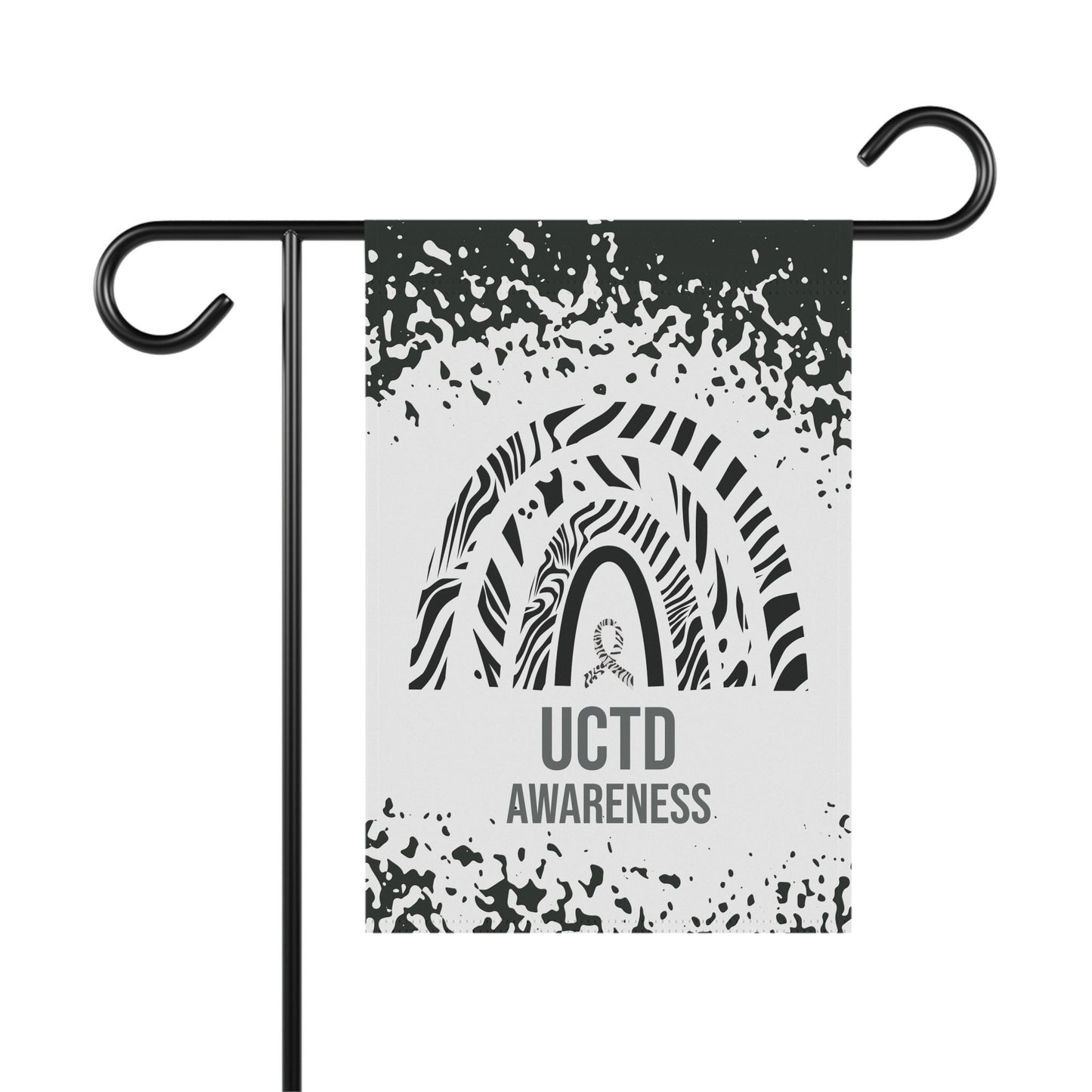 UCTD Awareness Garden Flag | Welcome Sign | New Home | Decorative House Banner | Zebra Awareness Ribbon | Rare Disease Support