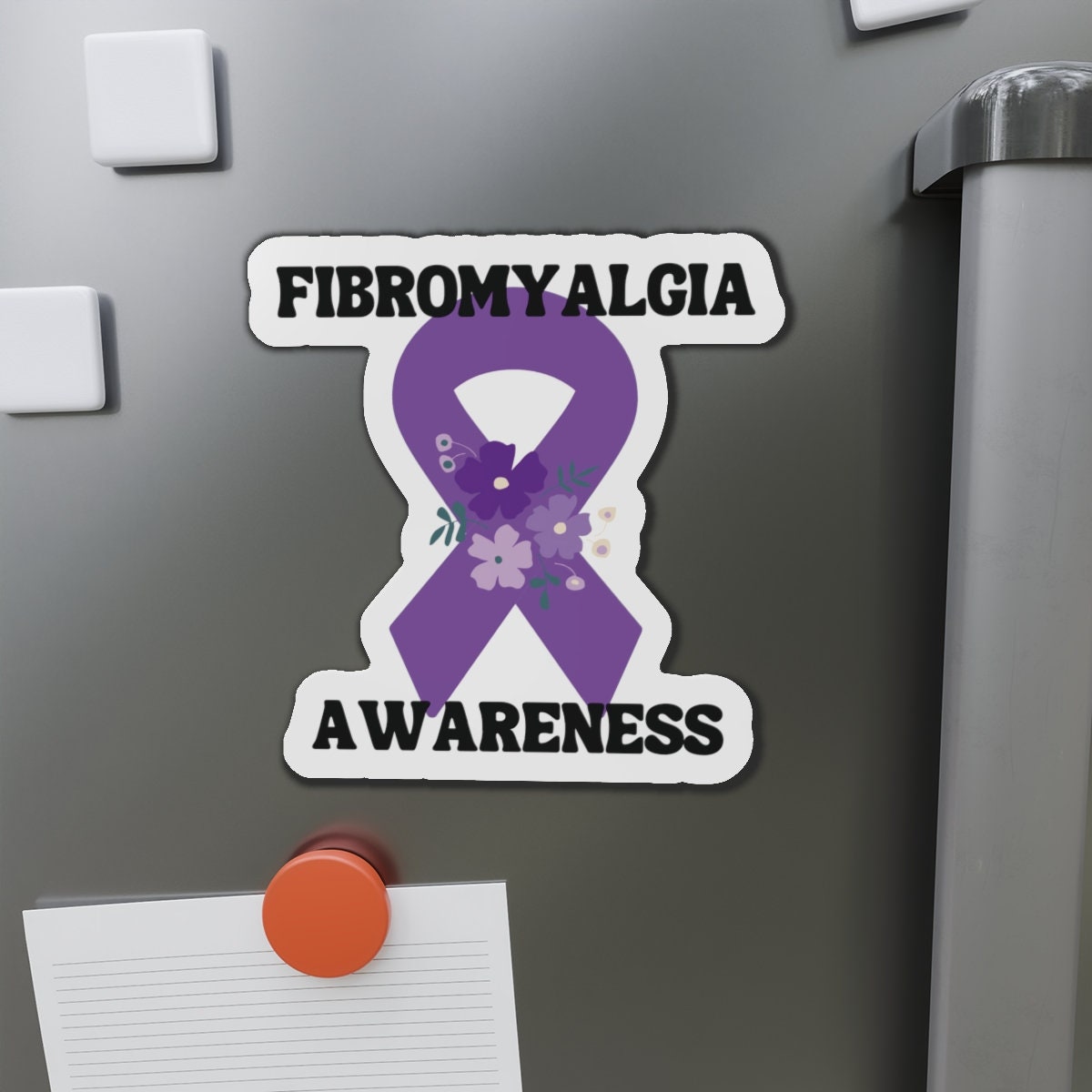 Fibromyalgia Awareness Magnet Purple Ribbon - Die-Cut Magnet - Purple Awareness Ribbon - Car Magnet - Rare Disease- Support