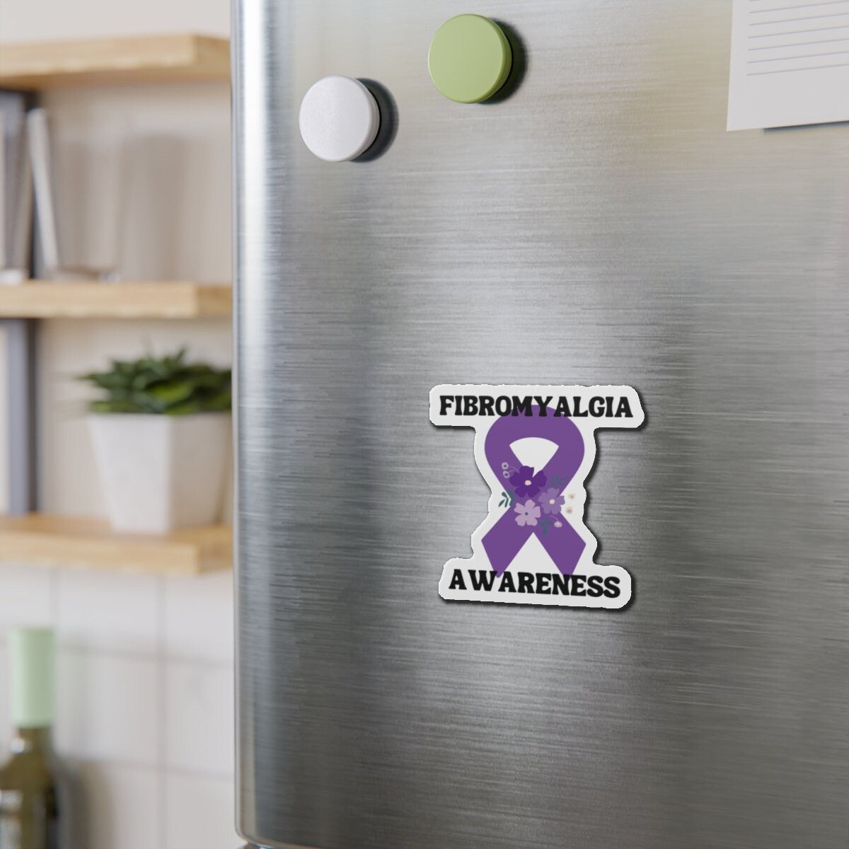 Fibromyalgia Awareness Magnet Purple Ribbon - Die-Cut Magnet - Purple Awareness Ribbon - Car Magnet - Rare Disease- Support
