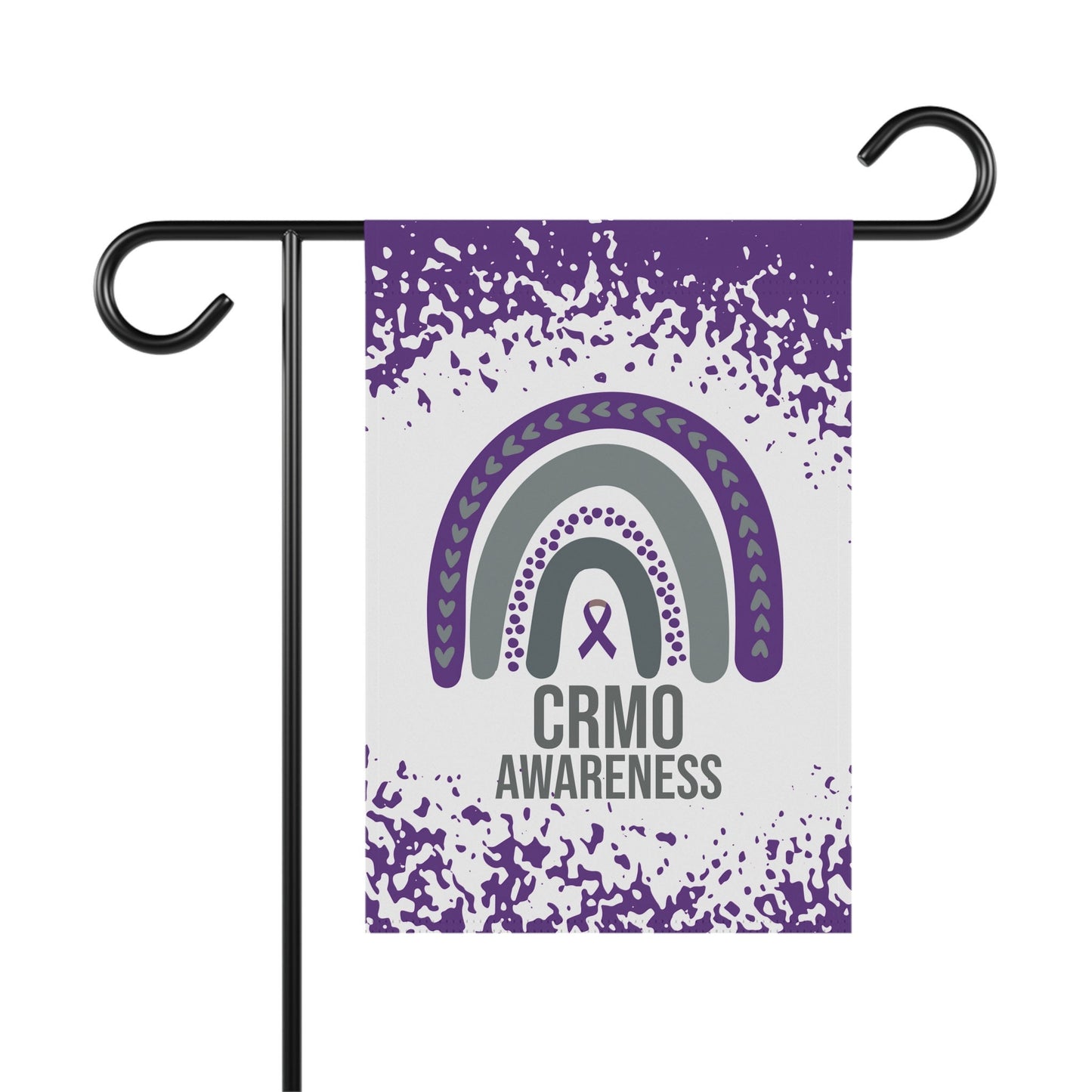 CRMO Awareness Garden Flag | Welcome Sign | New Home | Decorative House Banner | Purple Awareness Ribbon
