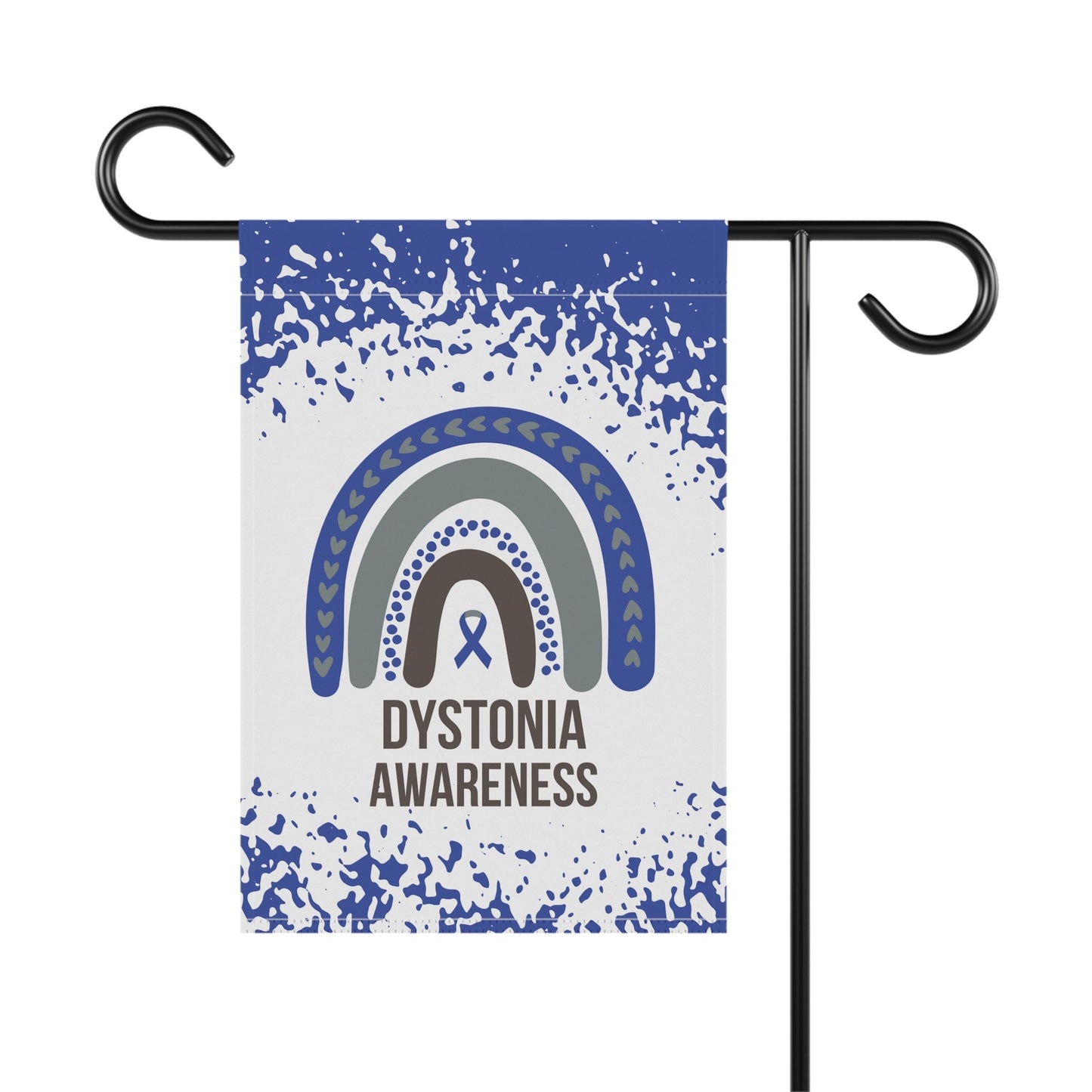 Dystonia Awareness Garden Flag | Welcome Sign | New Home | Decorative House Banner | Blue Awareness Ribbon | Support